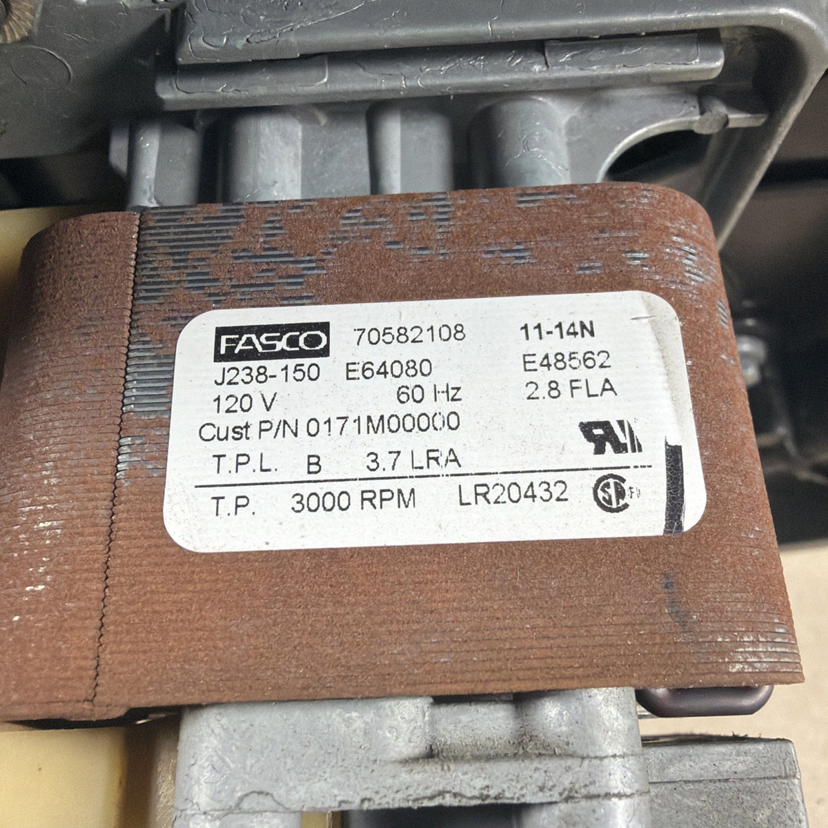 TESTED🔥 Fasco 70582108 J238-150 Draft Inducer Blower Motor P/N 0171M00000 (C20)