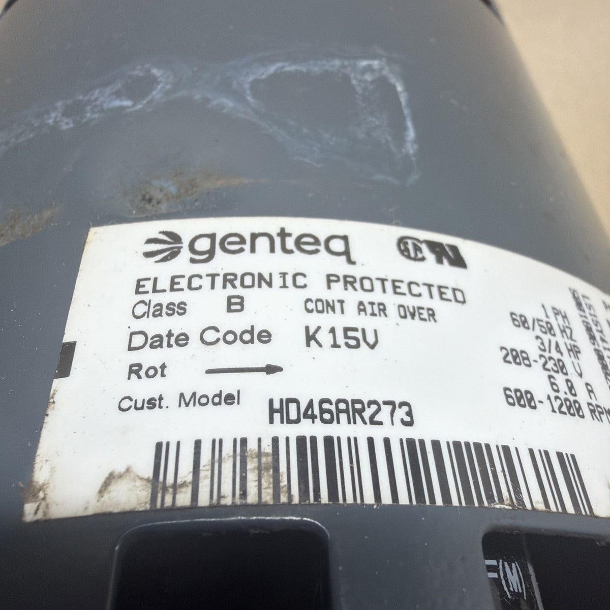 TESTED✅  Genteq Motor X13 3/4 HP  230V  5SME39NXL585 HD46AR273 FM18