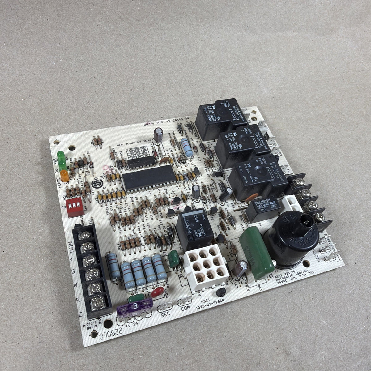 TESTED🔥  1028-83-9283A 62-24140-04 1028-928A Rheem Furnace OEM Control Board