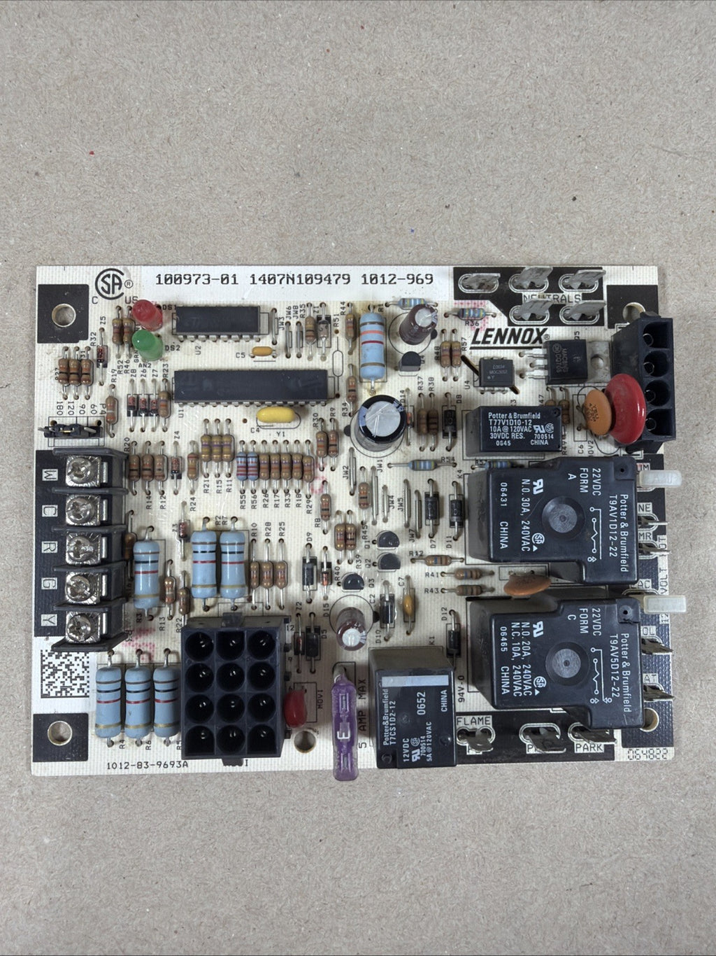 TESTED🔥. LENNOX 1012-83-9693A FURNACE CONTROL BOARD 100973-01.  1012-969