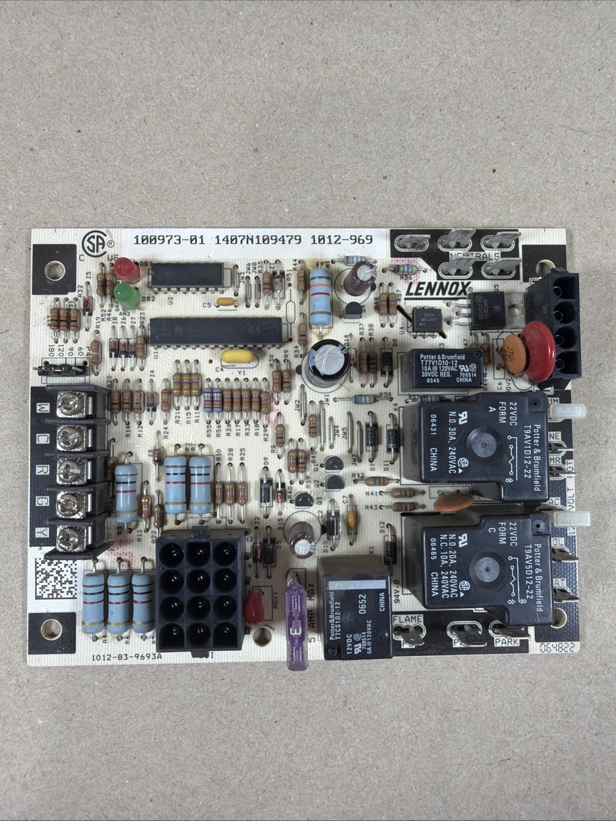 TESTED🔥. LENNOX 1012-83-9693A FURNACE CONTROL BOARD 100973-01.  1012-969