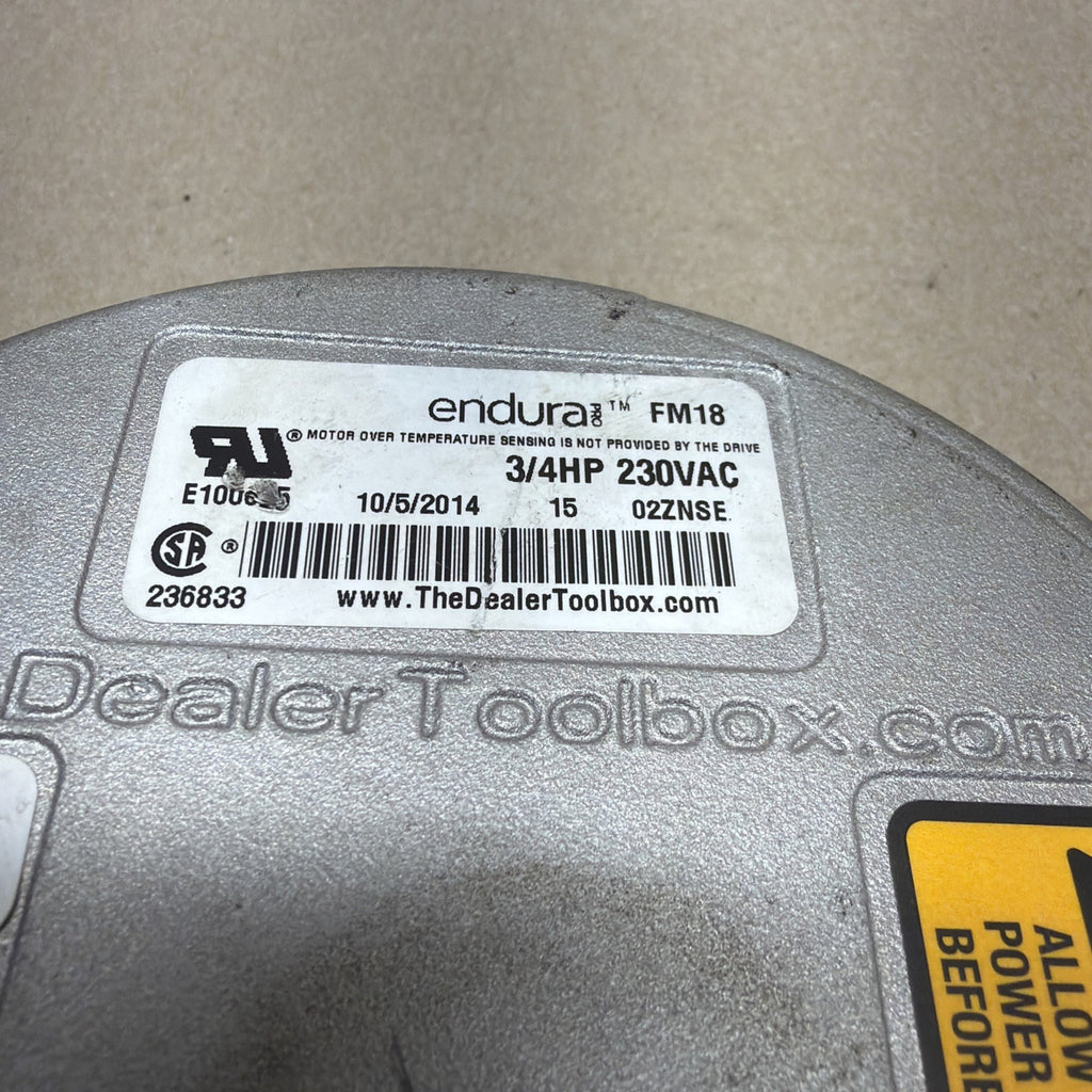 TESTED✅  Endura  Genteq FM18 230VAC 3/4HP  Module Motor  10/5/2014