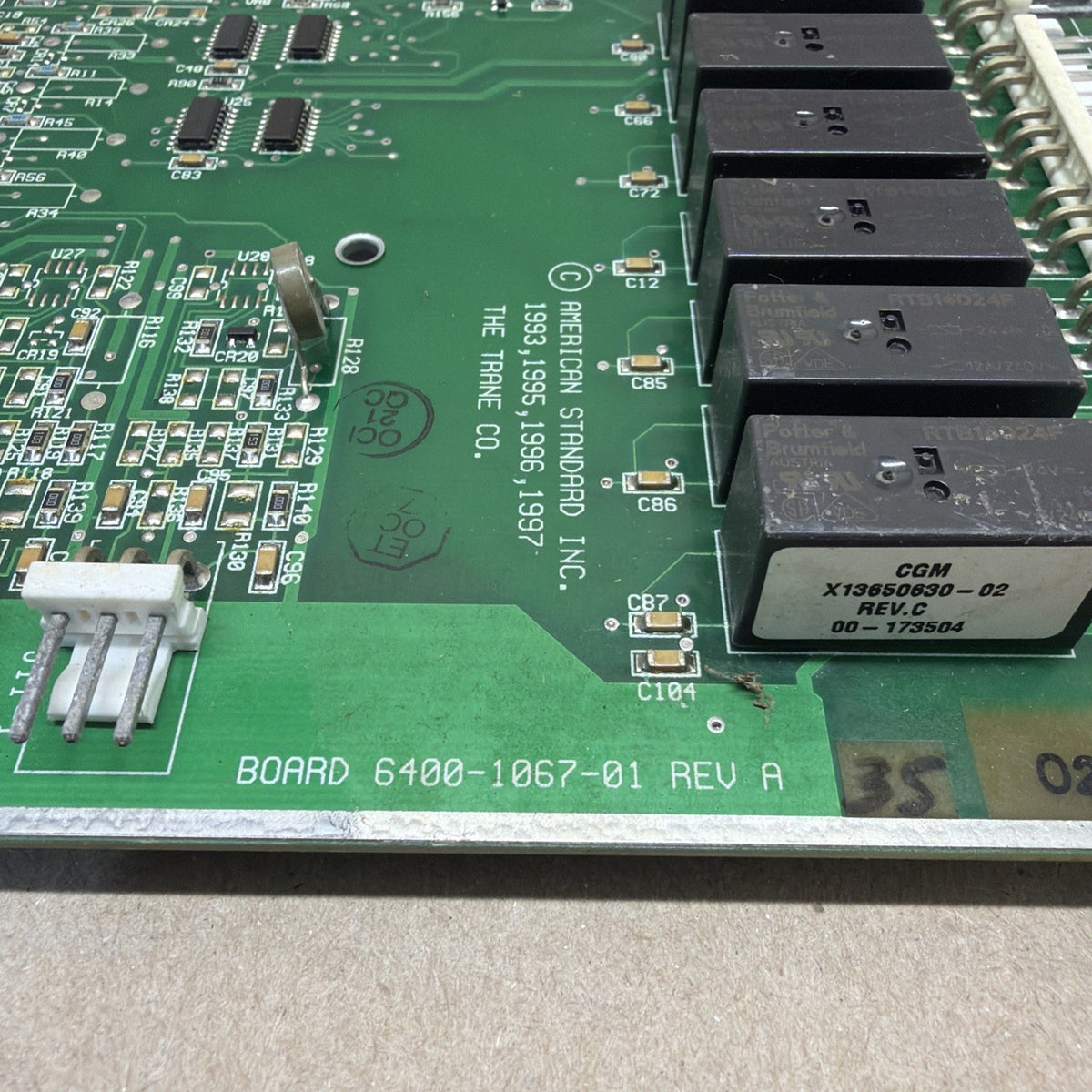 TESTED✅. Trane 6400-1067-01 Chiller Control Board Rev A 50-173501 B
