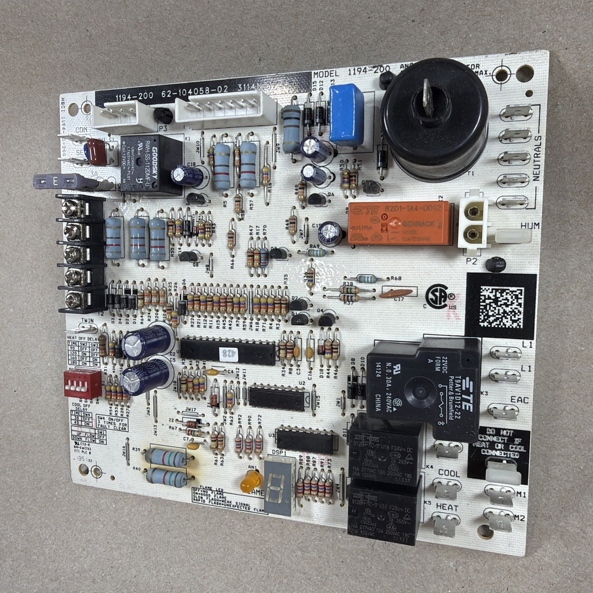🔥🔥 Furnace Control Circuit Board 62-104058-02   1194-83-2001A  RHEEM (G23)