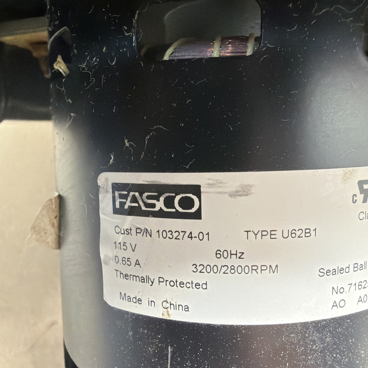 FASCO 70625985C Draft Inducer Blower Motor JK8390487-48 103274-01 115V 1/20HP