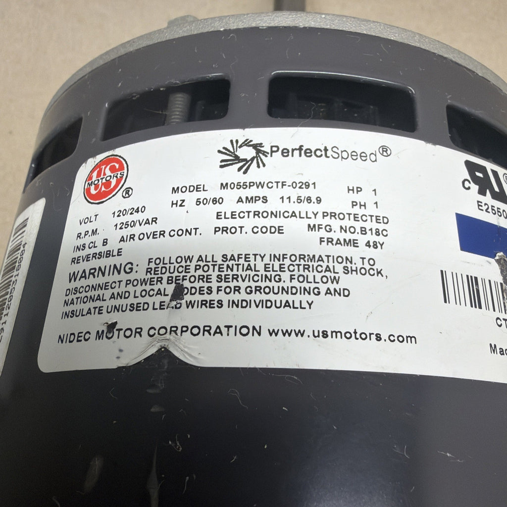 US Motors PerfectSpeed M055PWCTF-0291 ECM Blower Motor 1HP 120/240V 102468-03