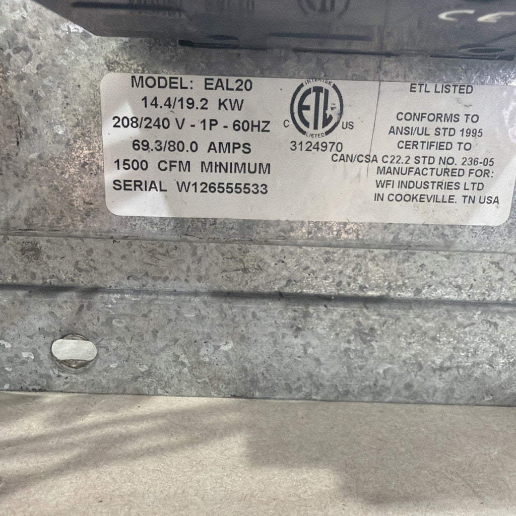 TESTED🔥🔥 WaterFurnace EAL20B Vertical Auxiliary Heater Large 20KW