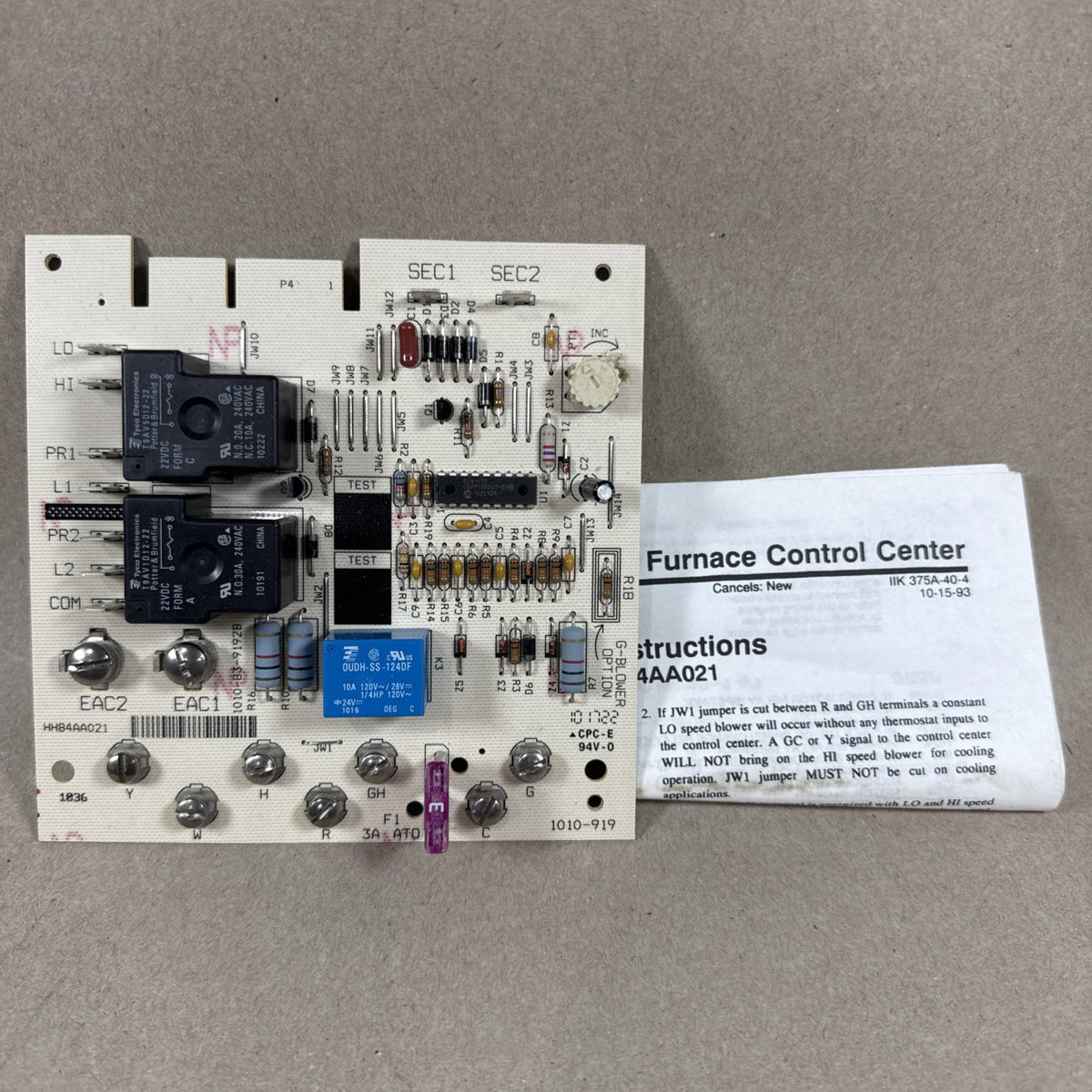 NEW🔥 CARRIER  HH84AA021 Control  CIRCUIT BOARD 1010-919. 1010-83-9192B (L12)