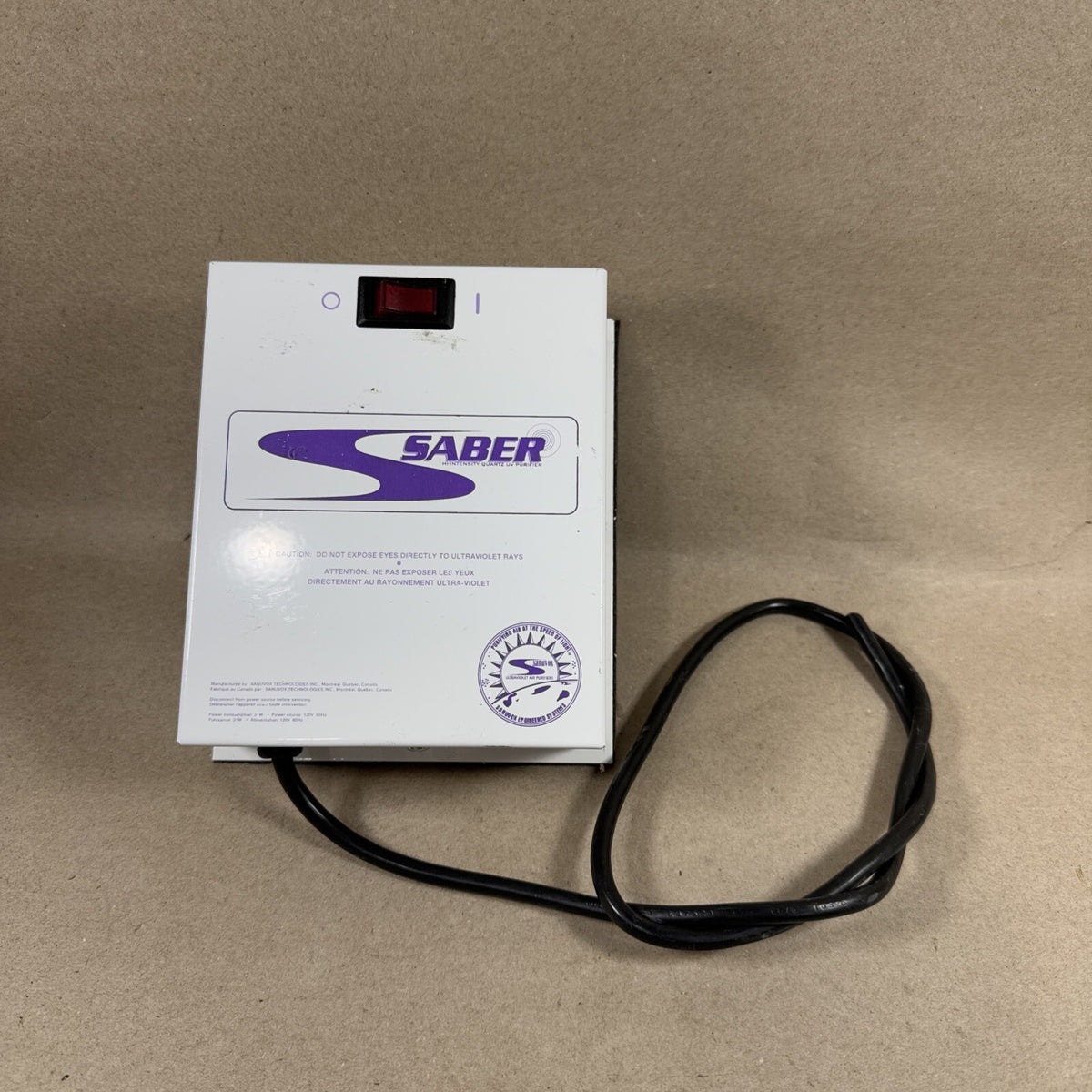 Saber hi-intensity Quartz uv purifier Sauvox Saber12/18. UV Light