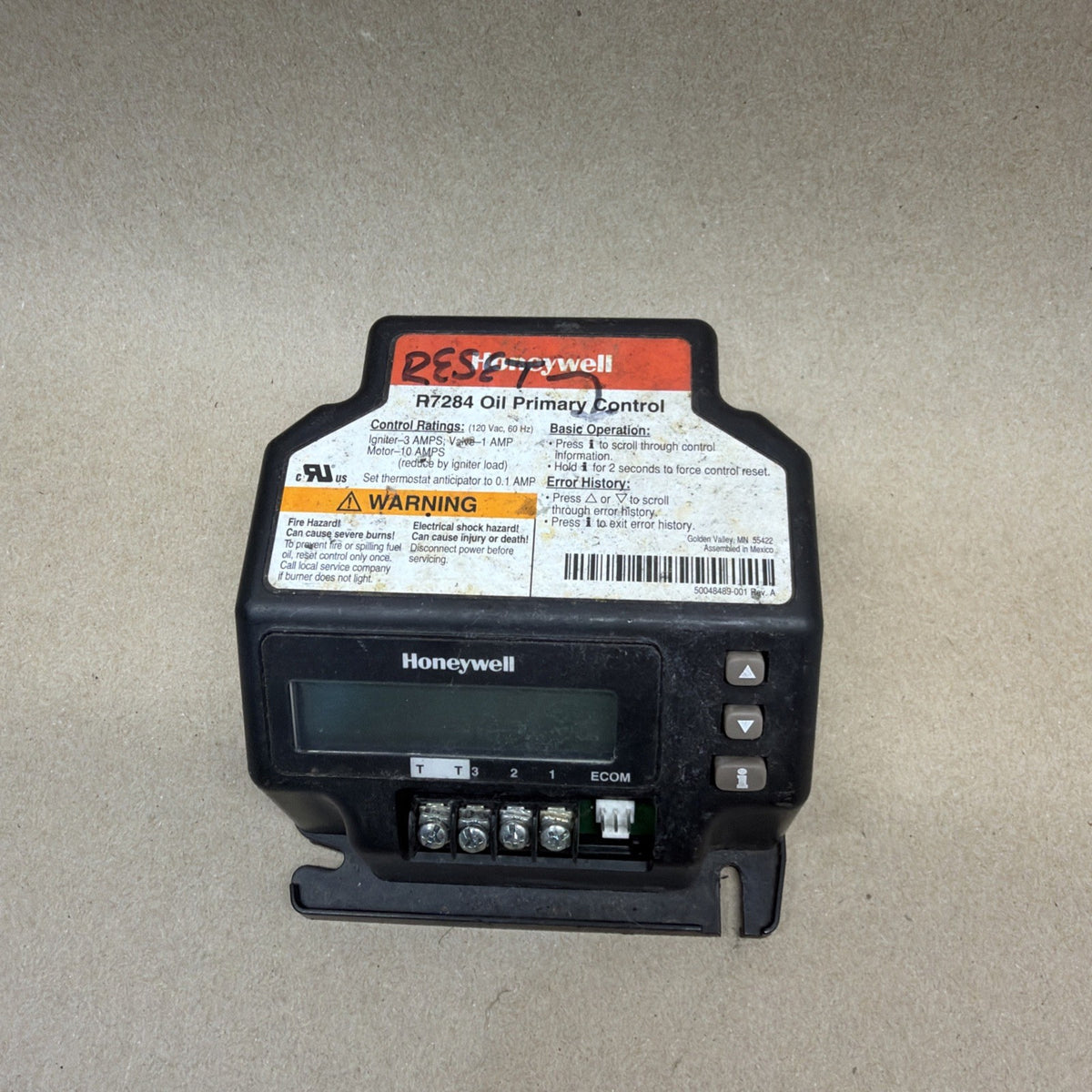 TESTED✅ Honeywell R7284U1004 Oil Primary Control Junction Box - Black