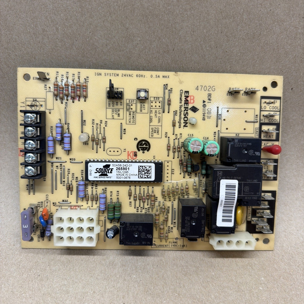 ✅ Source1 York Luxaire 265901 Furnace Control Board Emerson 50A56-242-01