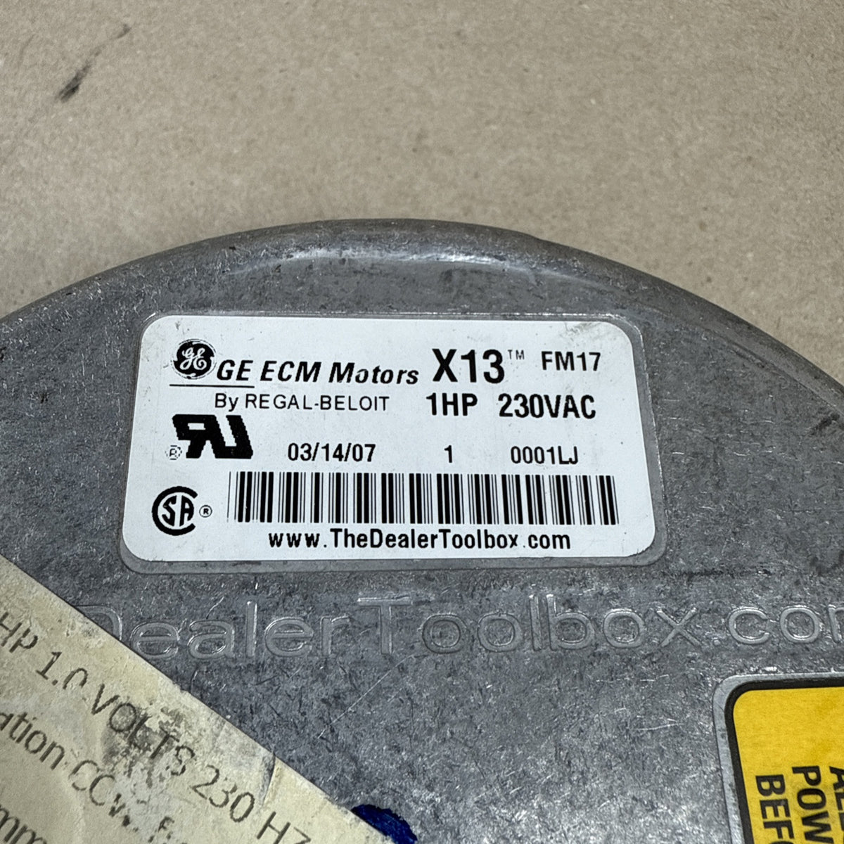 🔥 Genteq X13   ECM FM17 230VAC   1HP   03/14/2007 CCW  Blower Module (M22